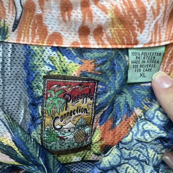 Pineapple Connection Hawaiian Shirt Mens XL Multicolor Button Up Palm Trees - Picture 3 of 7